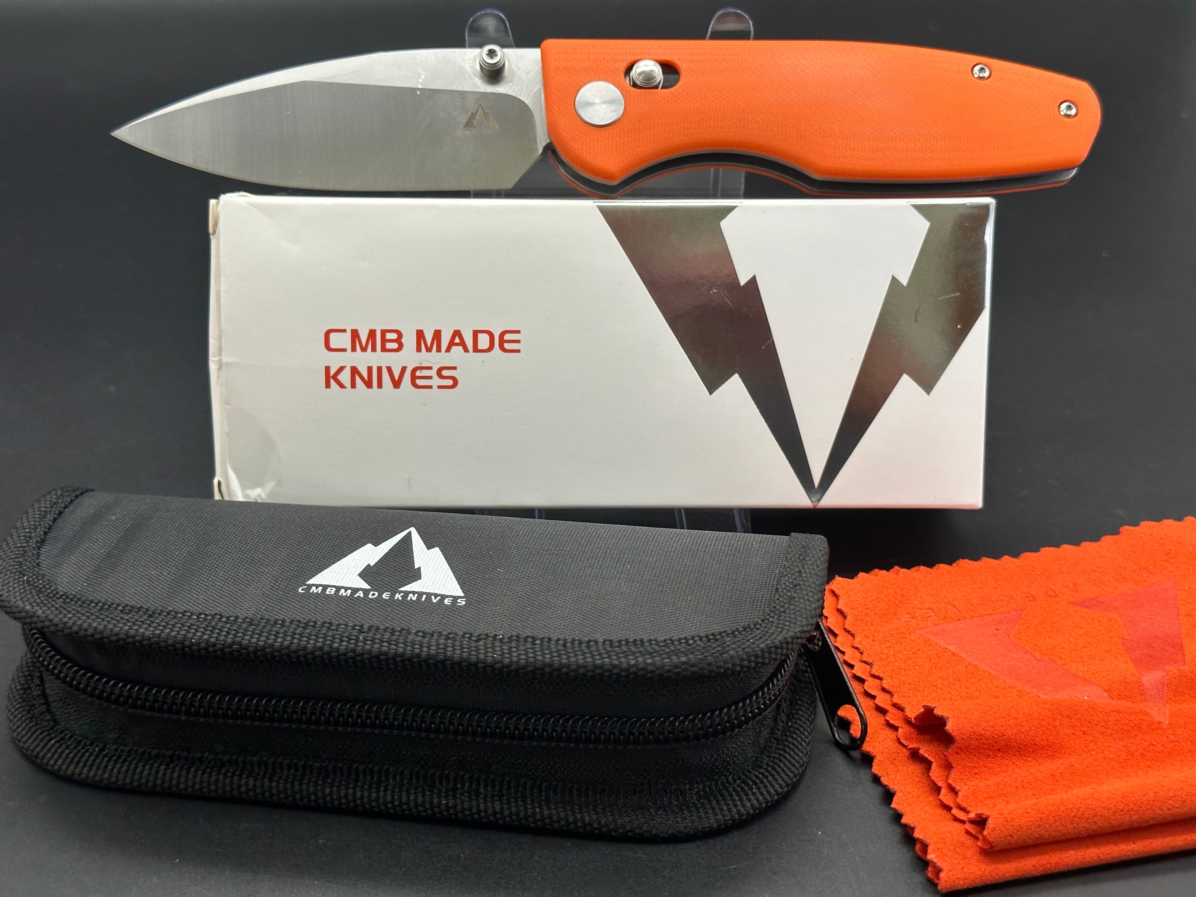 CMB PREDATOR Orange G10 Folding Knife - High-Quality EDC Pocket Knife for Outdoor, Camping, Hunting & Everyday Carry