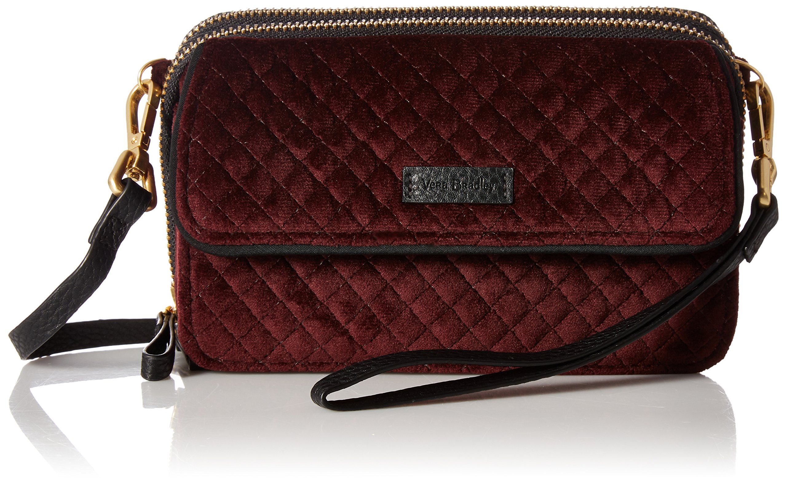 Vera Bradley RFID Crossbody Bag for Women - Multi-Functional Wristlet & Shoulder Purse with Velvet Texture | Perfect for Travel, Work & Everyday Use