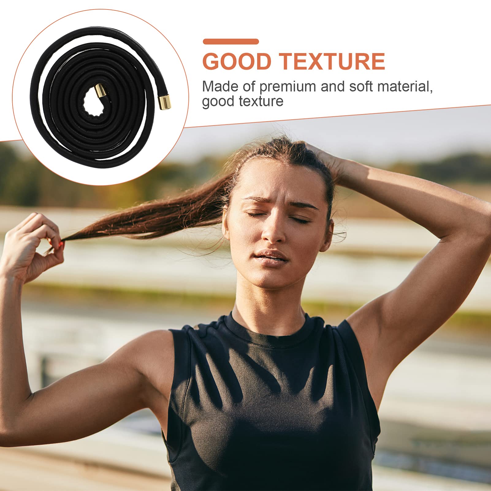 PU Leather Hair Tie Ponytail Holder - Fashionable Hair Wrap Cuff & Braid Accessory for Women & Girls (Black) | Perfect for Workouts, Office & Everyday Styling