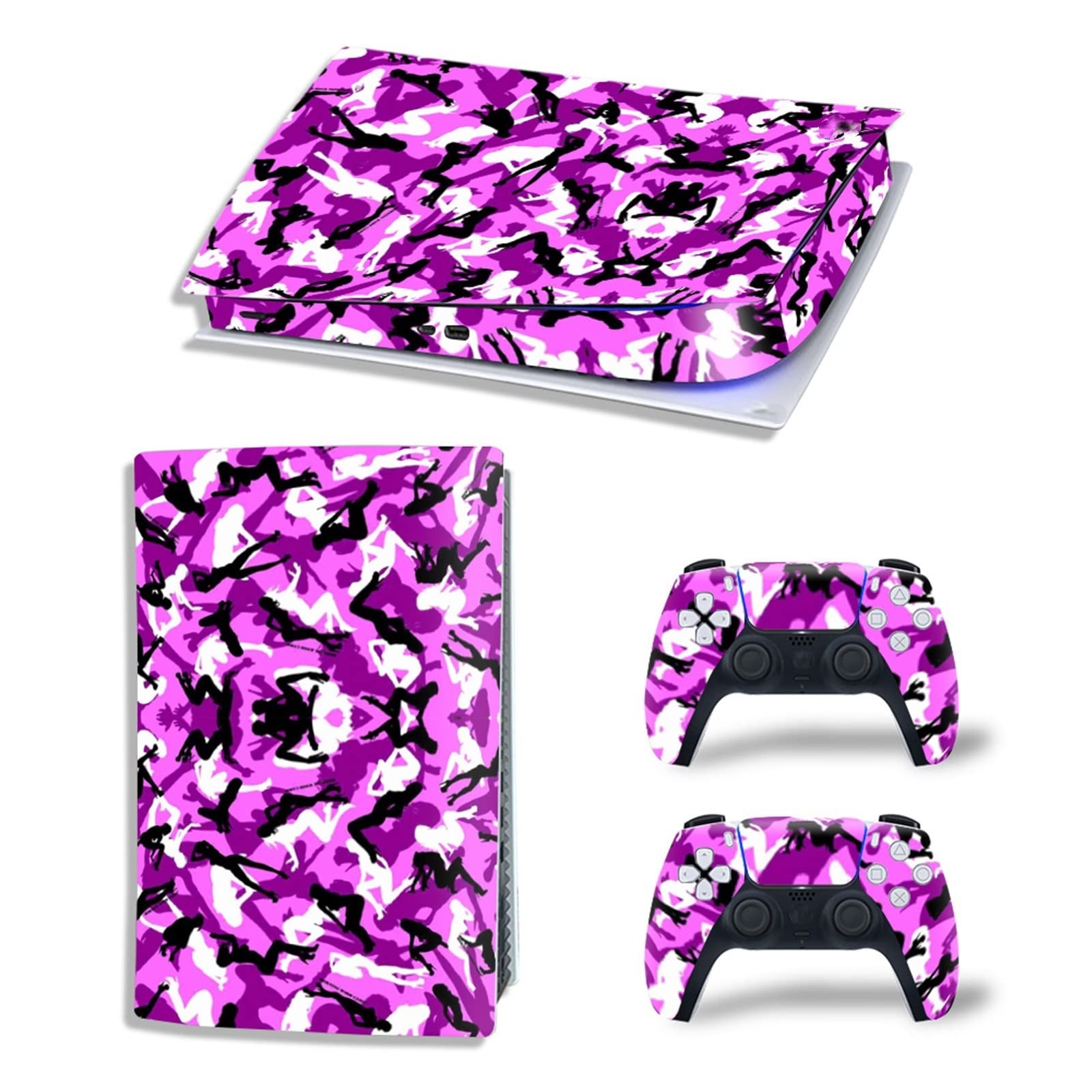 Anime Console Vinyl Wrap Skin for PS5 Digital Edition - Scratch-Resistant, Bubble-Free, Durable Protective Cover with 2 Controller Decals | Perfect for Gaming Setups & Anime-Themed Rooms