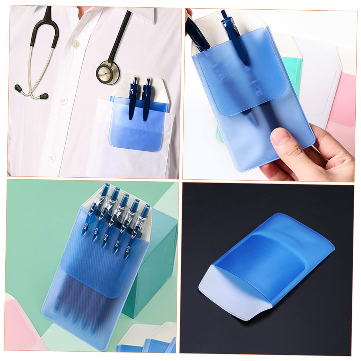 12-Pack PVC Doctor Pen Holders - Anti-Loss Leak-Proof Pencil Pouch for Nurses & Medical Professionals | Hospital Accessory Organizer for Stethoscopes, Pens & Medical Tools (Ideal for ER, Clinics & Nursing Stations)