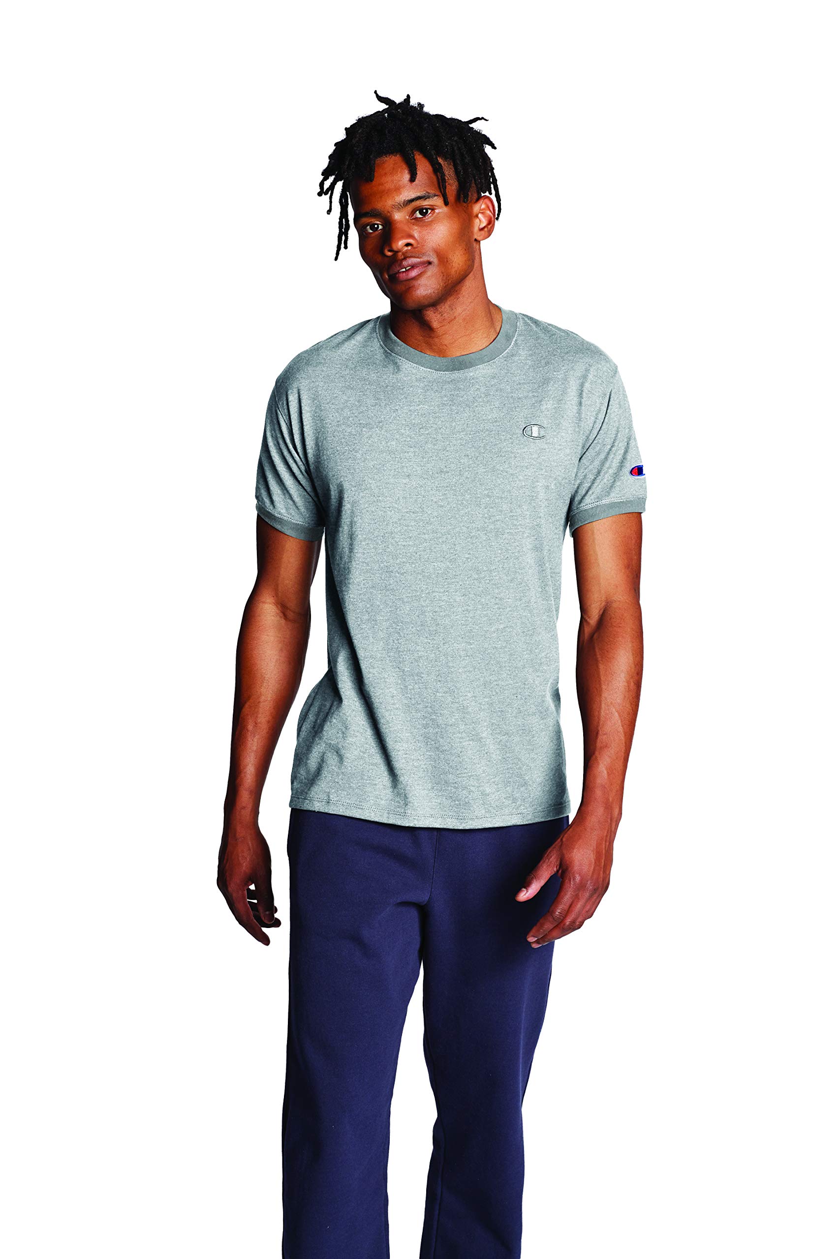 Champion Men's Classic Jersey Ringer Tee - Soft Cotton Short Sleeve T-Shirt for Casual Wear & Gym Workouts
