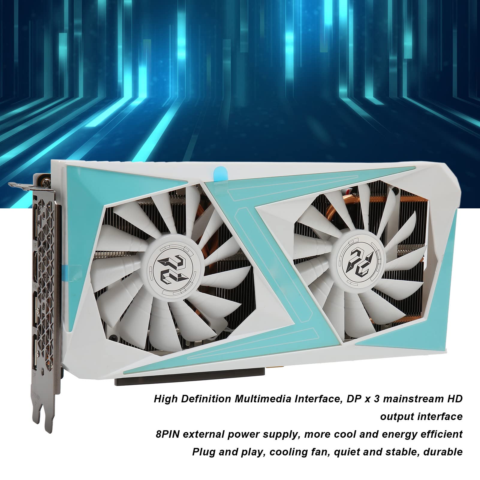 NVIDIA GeForce RTX 2070 8GB GDDR6 256-Bit Gaming Graphics Card with Dual Cooling Fans, 1410MHz Boost Clock, HDMI & 3x DisplayPort - Perfect for 4K Gaming, Video Editing & VR Experiences