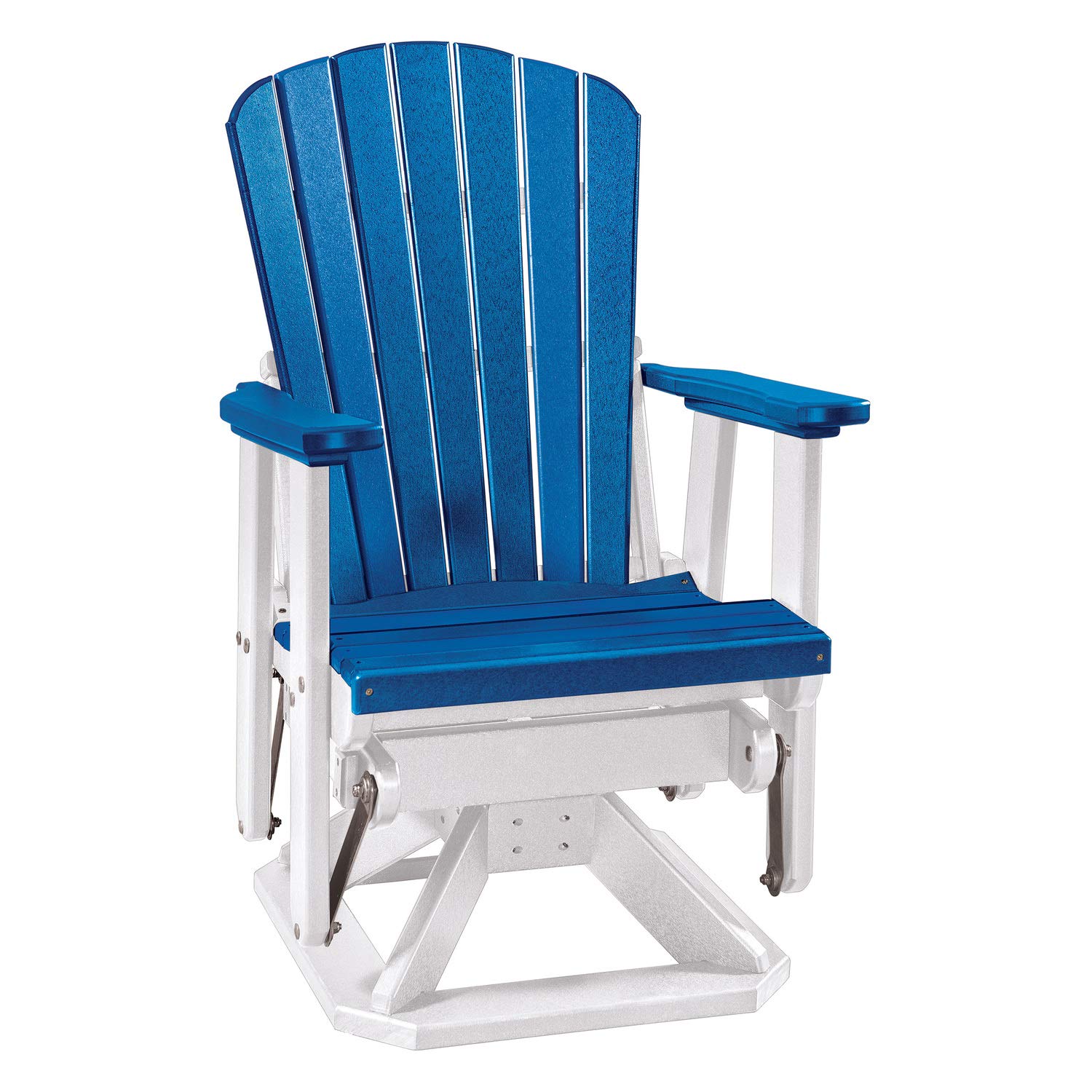 American Furniture Classics Fan Back Swivel Glider Chair in Blue - Comfortable Rocking Recliner for Nursery, Living Room & Patio Relaxation