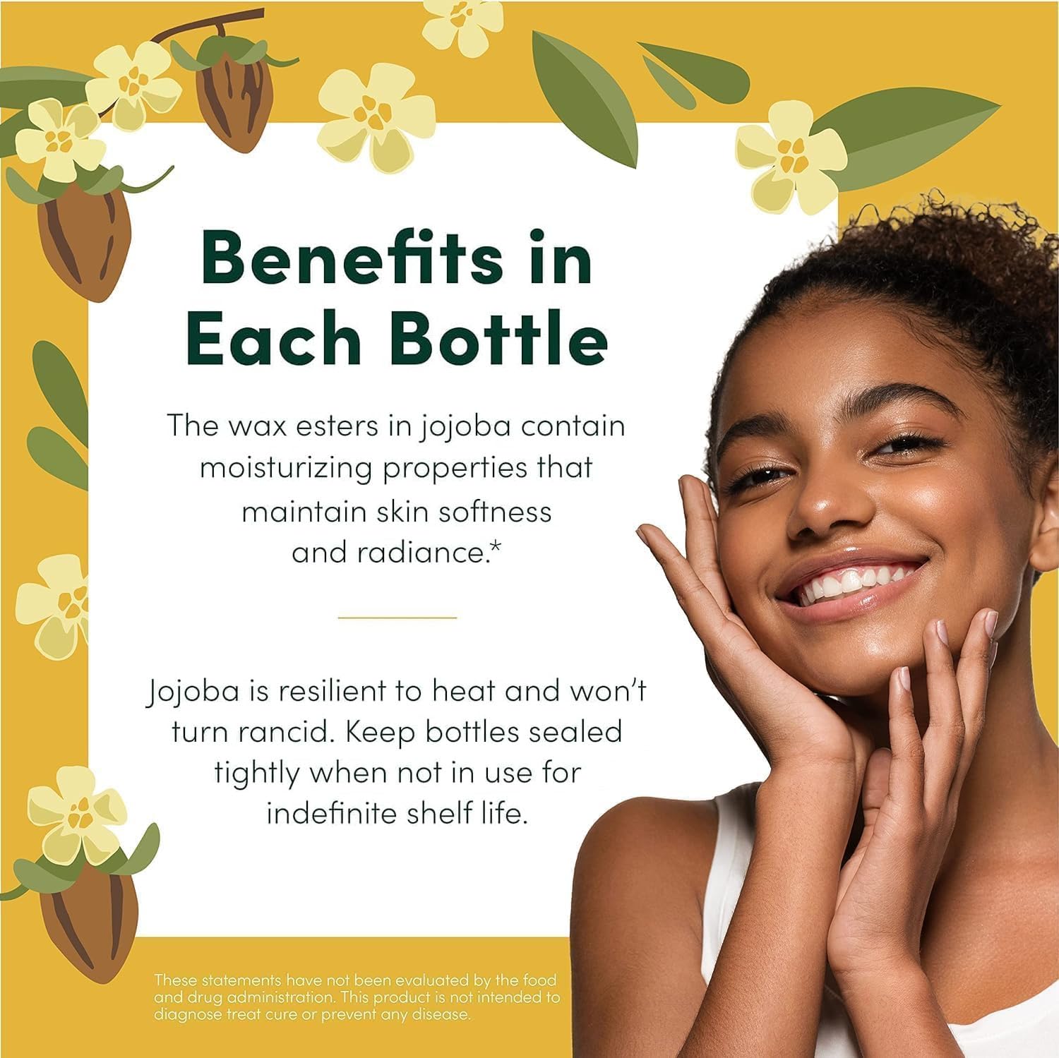 HobaCare 100% Pure Unrefined Jojoba Oil for Skin, Hair & Nails - Natural Moisturizer for Face, Body, Beard & Dry Skin Care - 128 fl oz - Perfect for Daily Hydration, Massage & DIY Beauty Treatments