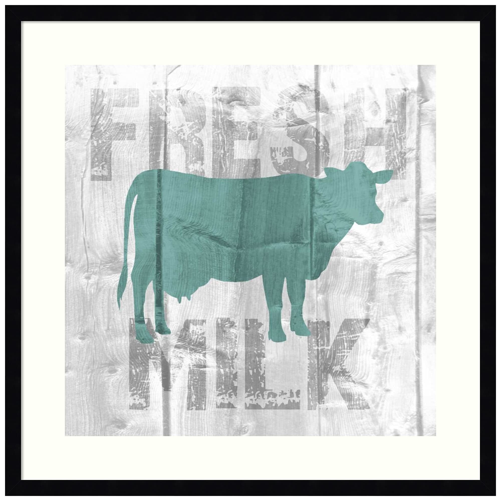 Amanti Art Wood Framed Wall Art Print - Fresh Milk by Alicia Soave 25x25 Inches, Svelte Noir Black Frame - Modern Home Decor for Living Room, Bedroom & Office