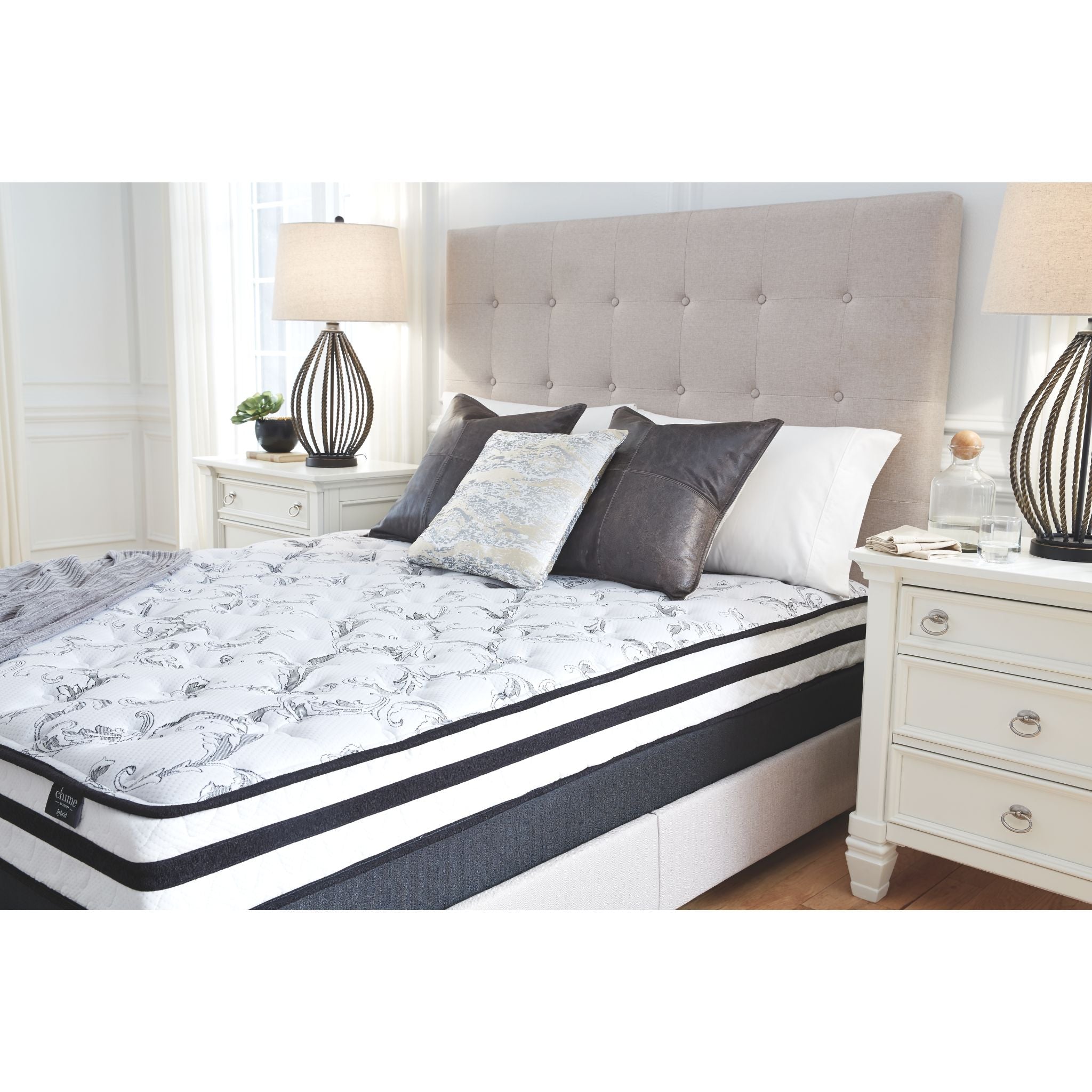 Ashley 8 Inch Full Size Chime Innerspring Mattress - Medium Firm Support for Back Sleepers & Guest Rooms, Perfect for Dorms, Apartments and Small Bedrooms