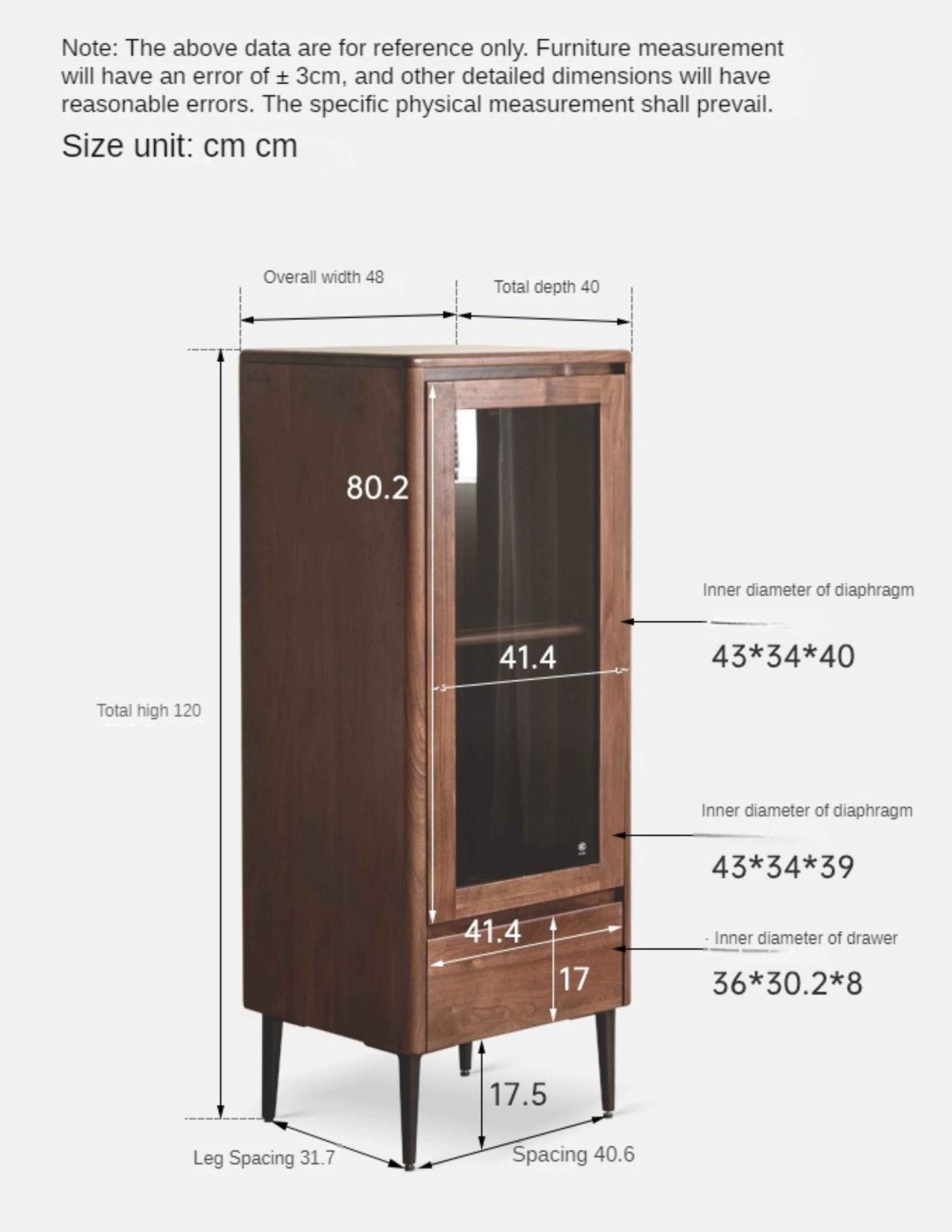Solid Black Walnut Wood Rocking Side Cabinet - Handcrafted Rustic Nightstand for Bedroom, Living Room & Office Furniture