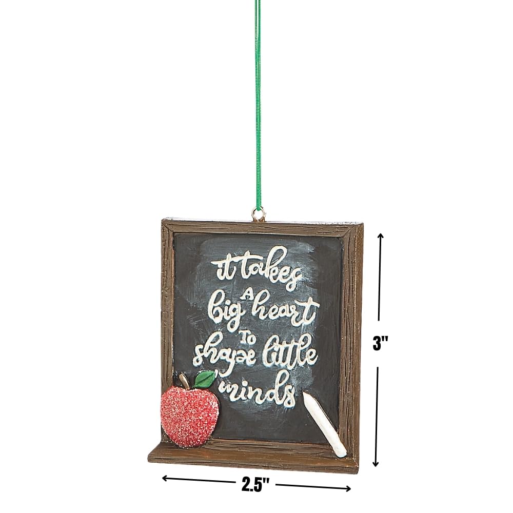 Fun Express Teacher Chalk Board Ornament Set - 12 Piece Classroom Decorations for Teachers, School Bulletin Boards & Home Office Decor