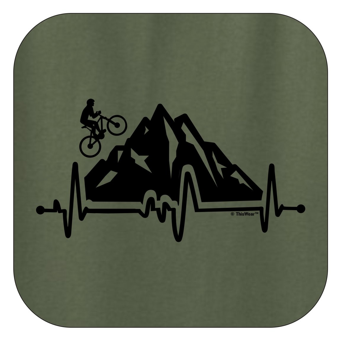 Cycling Gifts for Men & Women - Bike Heartbeat Mountain Biking Crewneck Sweatshirt - Perfect for Cyclists, Bikers & Outdoor Enthusiasts