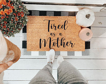 Tired As A Mother Funny Sarcastic T-Shirt - Comfortable Cotton Tee for Moms - Perfect for Mother's Day, Parenting Humor & Everyday Wear