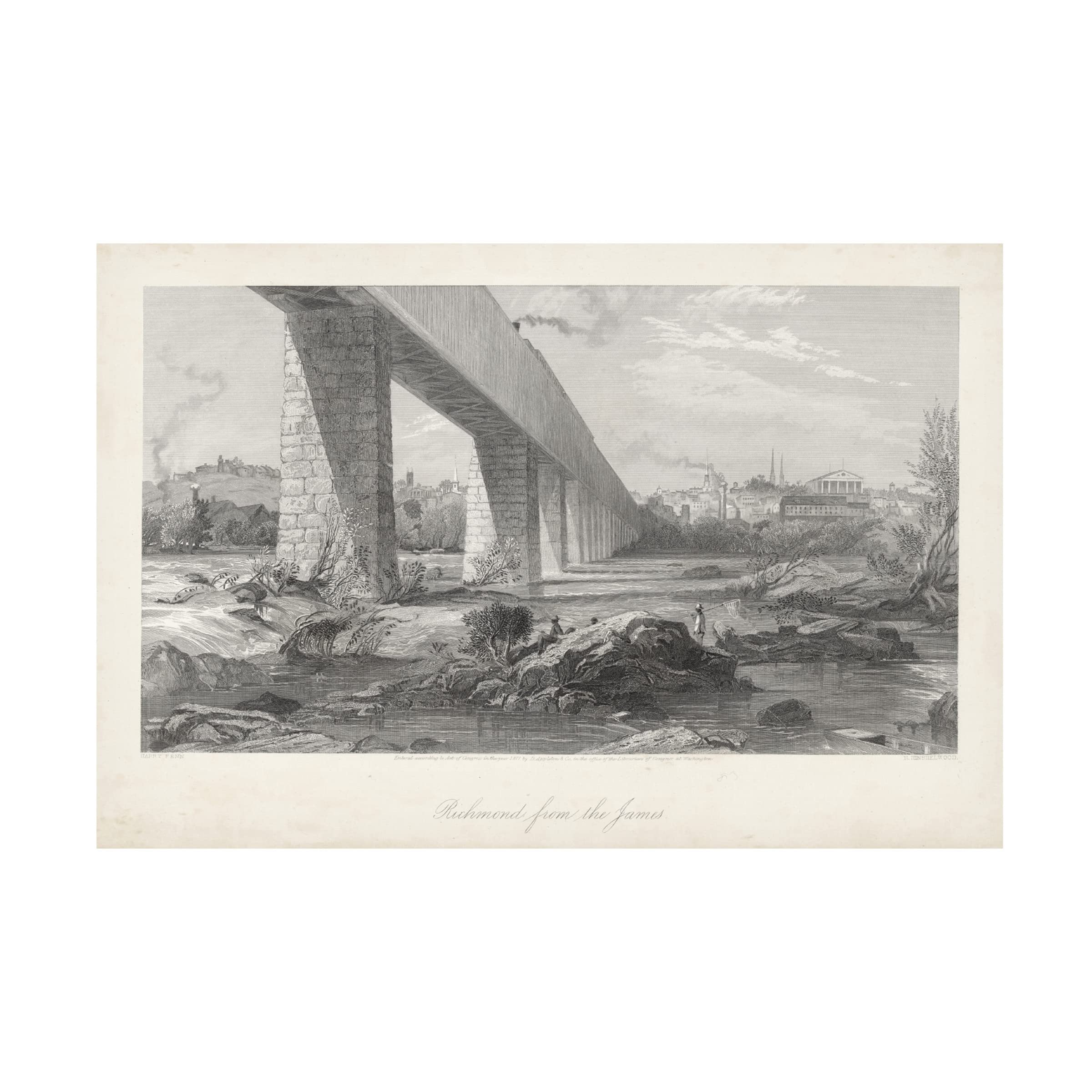 Trademark Fine Art 'Richmond From The James' Canvas Wall Art by William Cullen Bryant - Perfect for Living Room, Bedroom & Office Decor