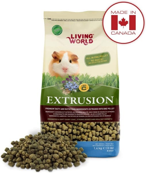 Premium Guinea Pig Food Pellets - Living World Extrusion - High Fiber & Vitamin C Enriched - Ideal for Daily Feeding & Small Pet Nutrition