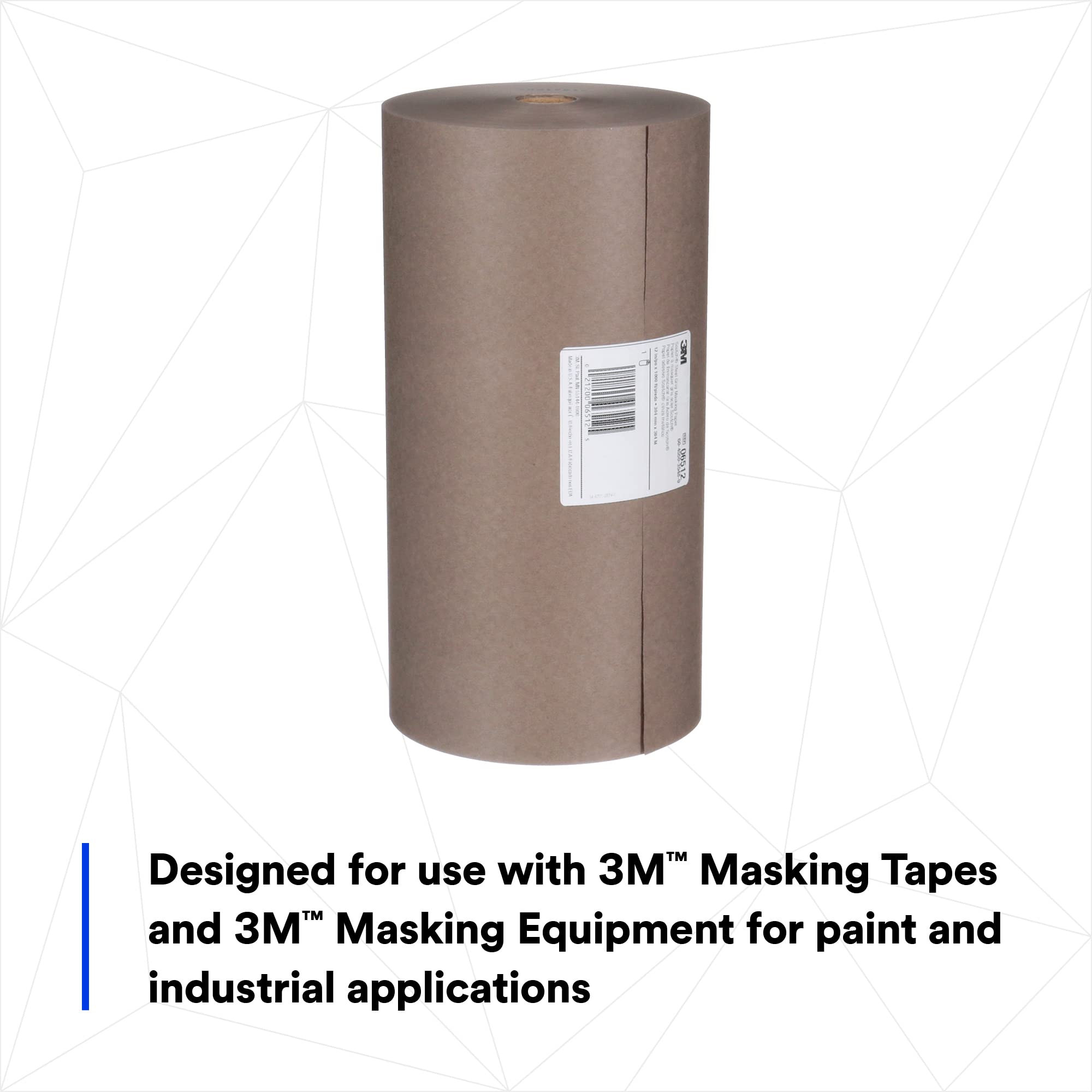 Scotch Steel Gray Masking Paper 06512 - Heat Resistant, Flexible, Solvent Resistant - 12 Inch x 1000 Ft Roll - Ideal for Painting, Automotive & Industrial Masking Applications
