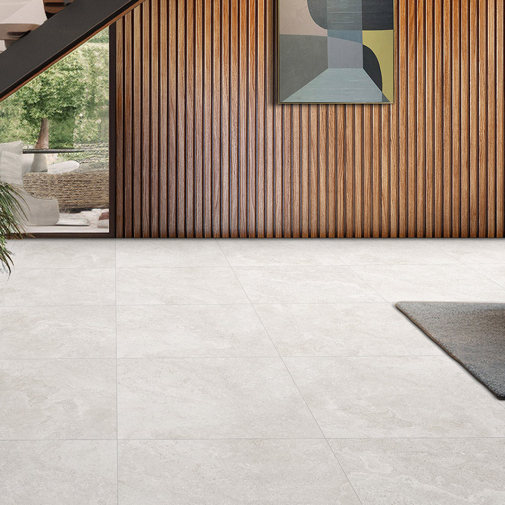 Bordeaux White 300x300mm Matte Marble Look Porcelain Tile - Premium Floor and Wall Tile for Bathroom, Kitchen & Living Room