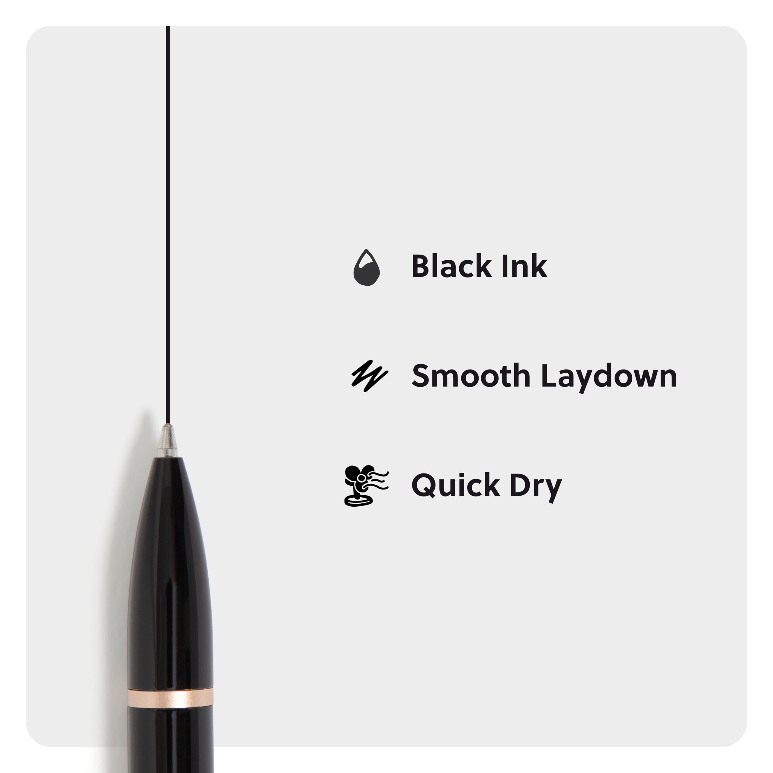 U Brands Monterey Ballpoint Pens - Set of 2 (Black & White with Gold Accents) - 1.0mm Bold Point Black Ink - Premium Writing Pens for Office, School & Gift Giving