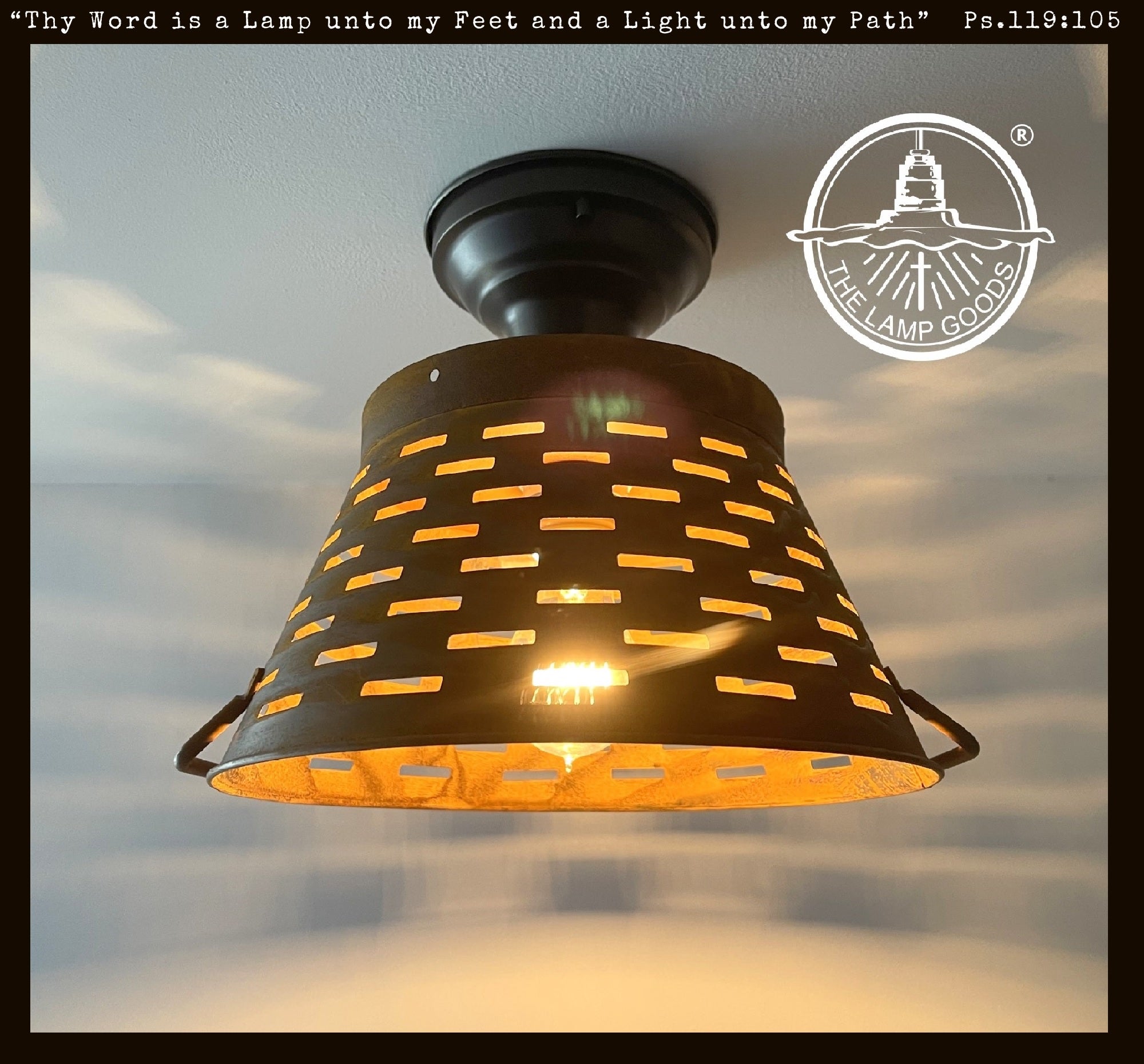 Vintage Pierced Barn Metal Farmhouse Ceiling Light Fixture - Rustic Industrial Pendant Lighting for Kitchen, Dining Room & Bedroom