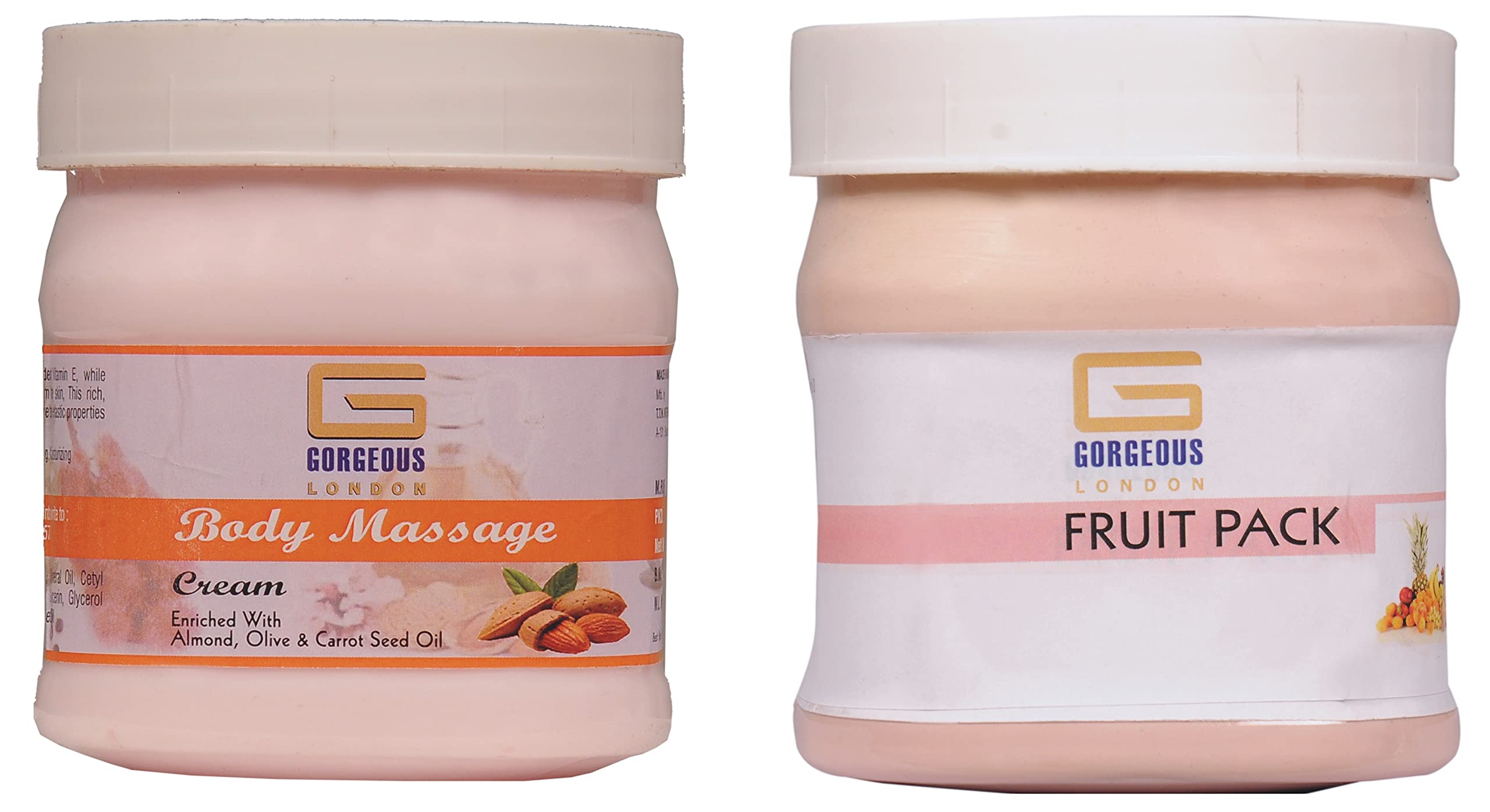 Premium London Body Massage Cream & Fruit Pack Combo - 2 Pack (450g Each) for Spa, Relaxation & Skin Hydration