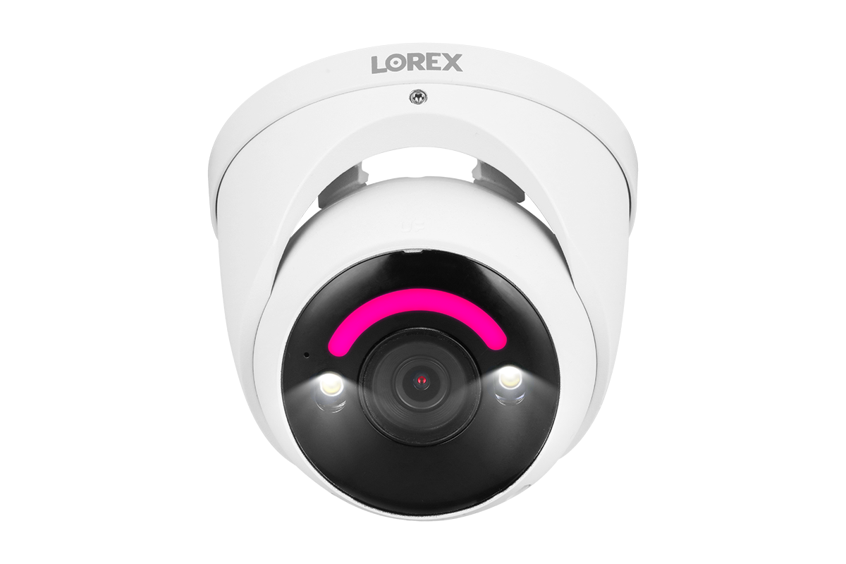 Lorex 4K Ultra HD 12MP Smart Security Camera with AI, PoE IP Wired Dome & Lighting Deterrence - Open Box - Ideal for Home & Business Surveillance