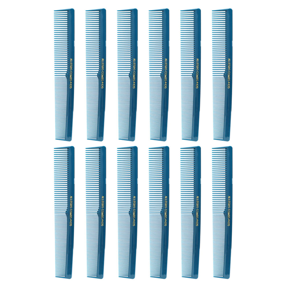 Professional 12-Piece Allegro Barber Comb Set for Hair Cutting & Styling - Perfect for Salons, Home Grooming & DIY Hairstyles