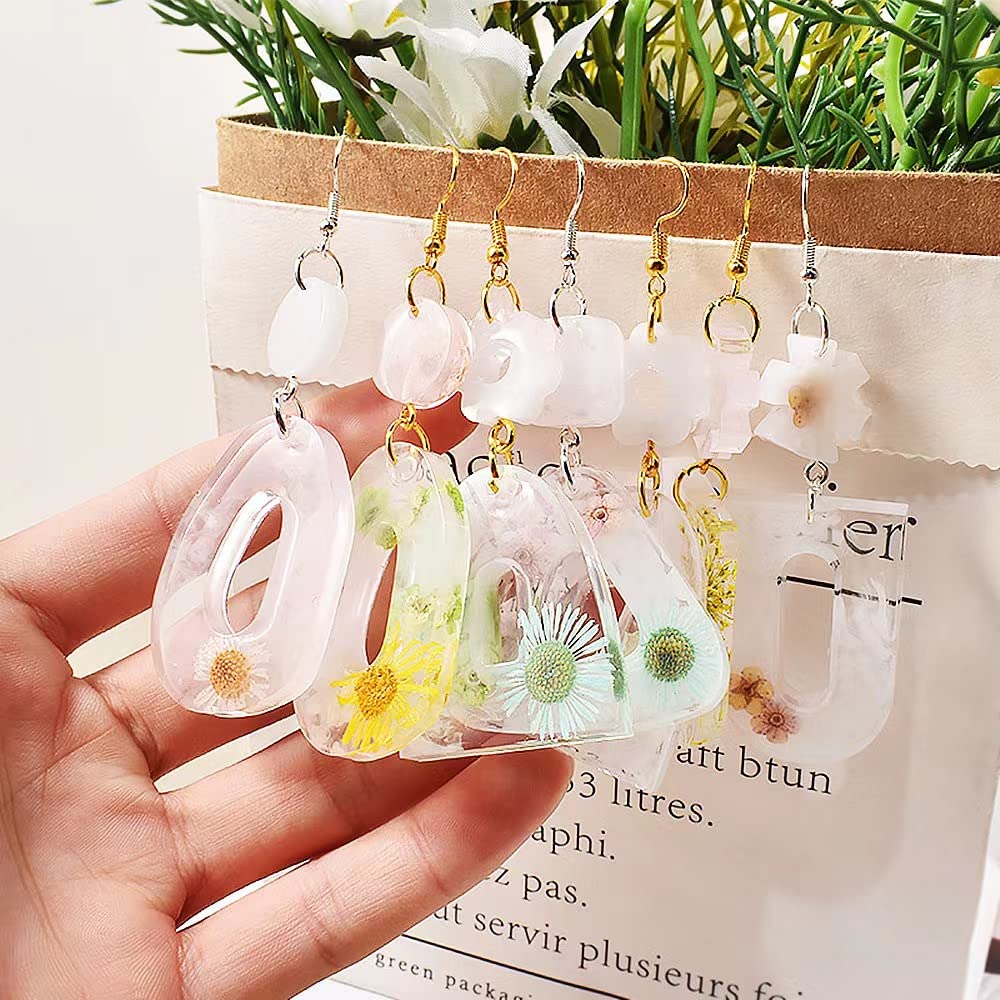 54 Pcs Silicone Earring Molds for Resin Jewelry Making - Moon, Star, Triangle & Arch Shapes with Holes - DIY Epoxy Resin Molds for Keychains, Pendants & Necklace Crafting - Perfect for Handmade Gifts & Art Projects