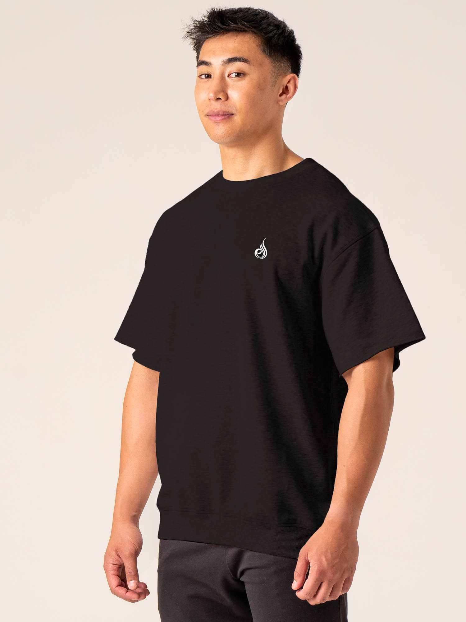 Emerge Fleece T-Shirt for Men & Women - Soft Faded Black Cotton Blend Tee - Perfect for Casual Wear, Outdoor Activities & Layering