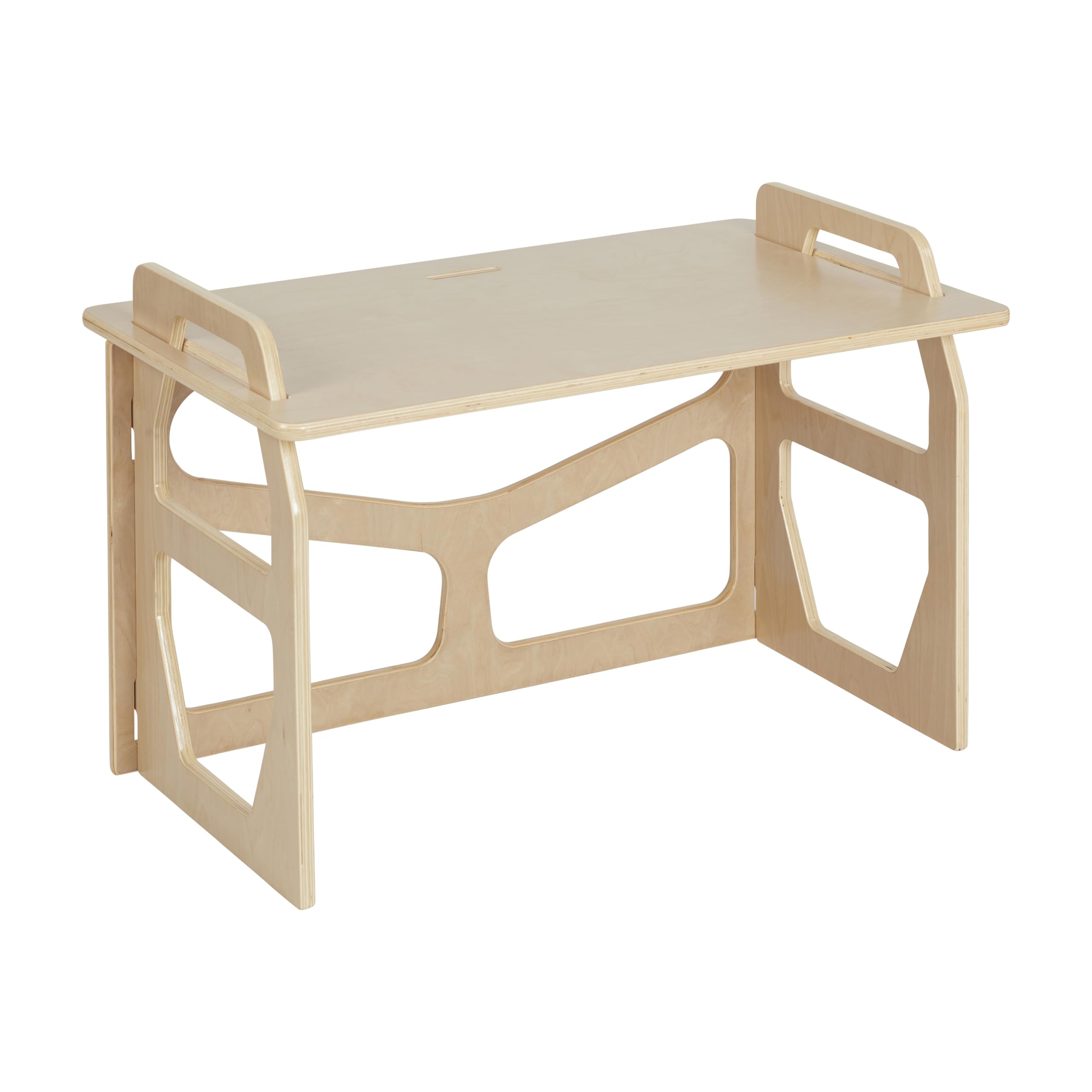 ECR4Kids StudyStation Desk - Natural Wood Kids Study Desk with Storage Shelf, Perfect for Homeschooling & Remote Learning - Durable Children's Furniture for Bedroom or Classroom