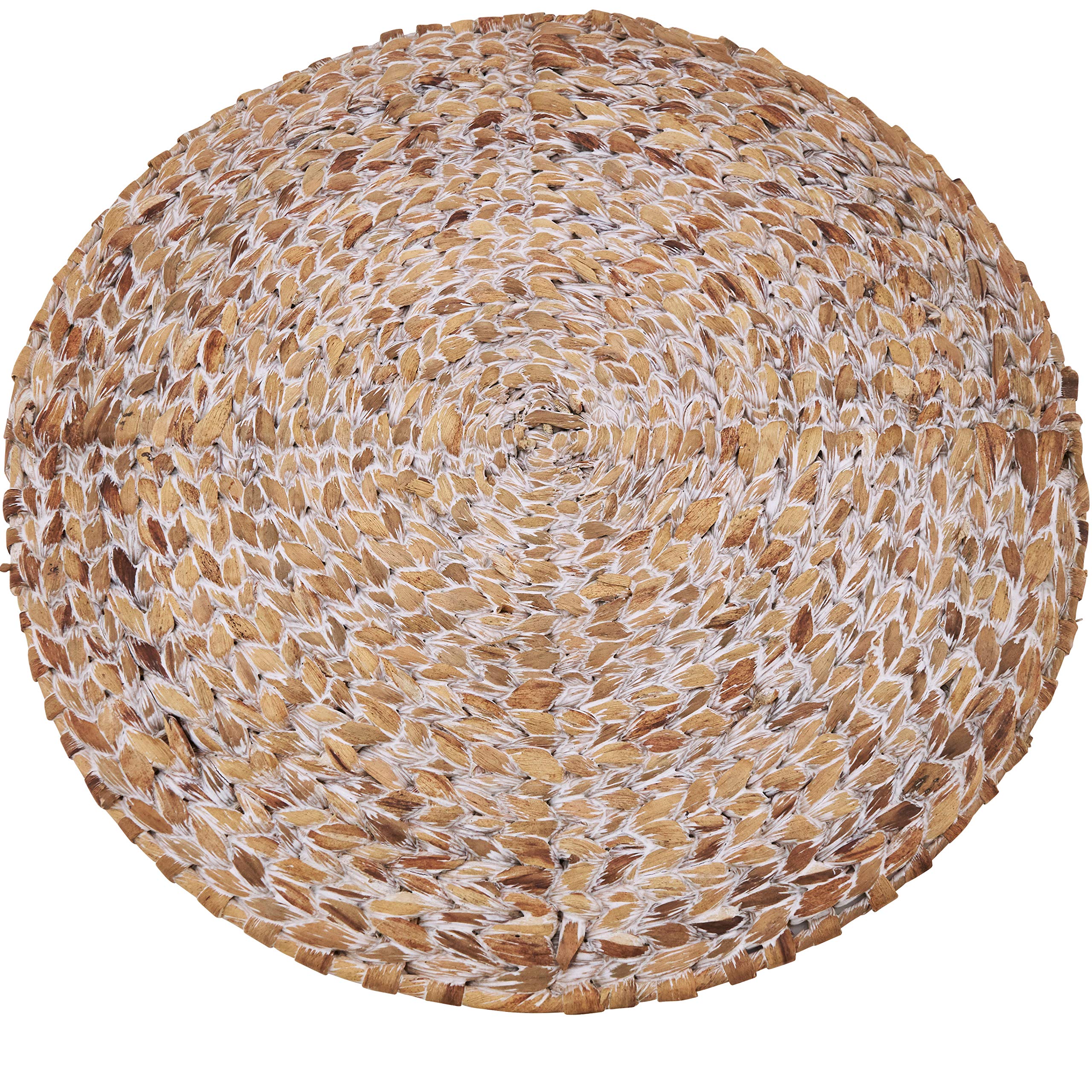 Eco-Friendly Woven Water Hyacinth Placemats Set of 4 - Natural Round Table Mats for Dining, Kitchen, or Outdoor Picnic Use