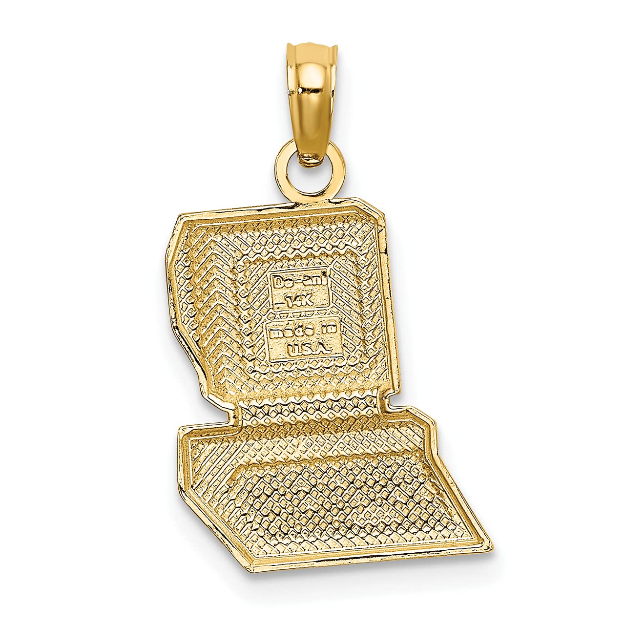 14k Yellow Gold Computer Wiz Charm Pendant - Lex & Lu Dainty Tech Jewelry for Programmers & IT Professionals - Perfect Gift for Coders, Engineers & Tech Enthusiasts