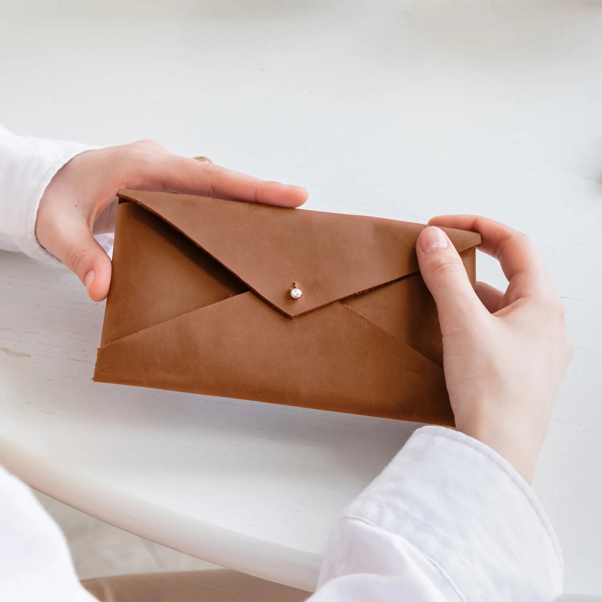 Genuine Leather Money Envelope - Premium RFID Blocking Wallet for Cash, Checks & Gift Cards - Perfect for Travel, Gifts & Secure Storage