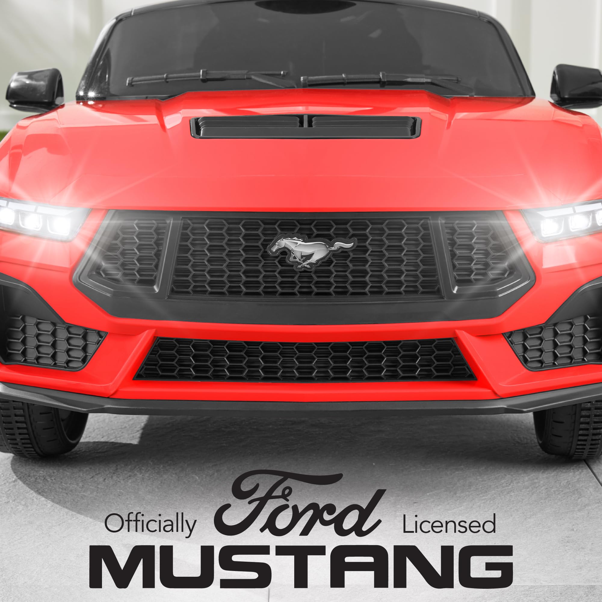Best Choice Products 12V Electric Ride-On Car for Kids - Officially Licensed Ford Mustang with Parent Remote Control, LED Lights, 2 Speeds & Bluetooth - Red | Perfect for Birthday Gifts, Outdoor Play & Pretend Driving Fun