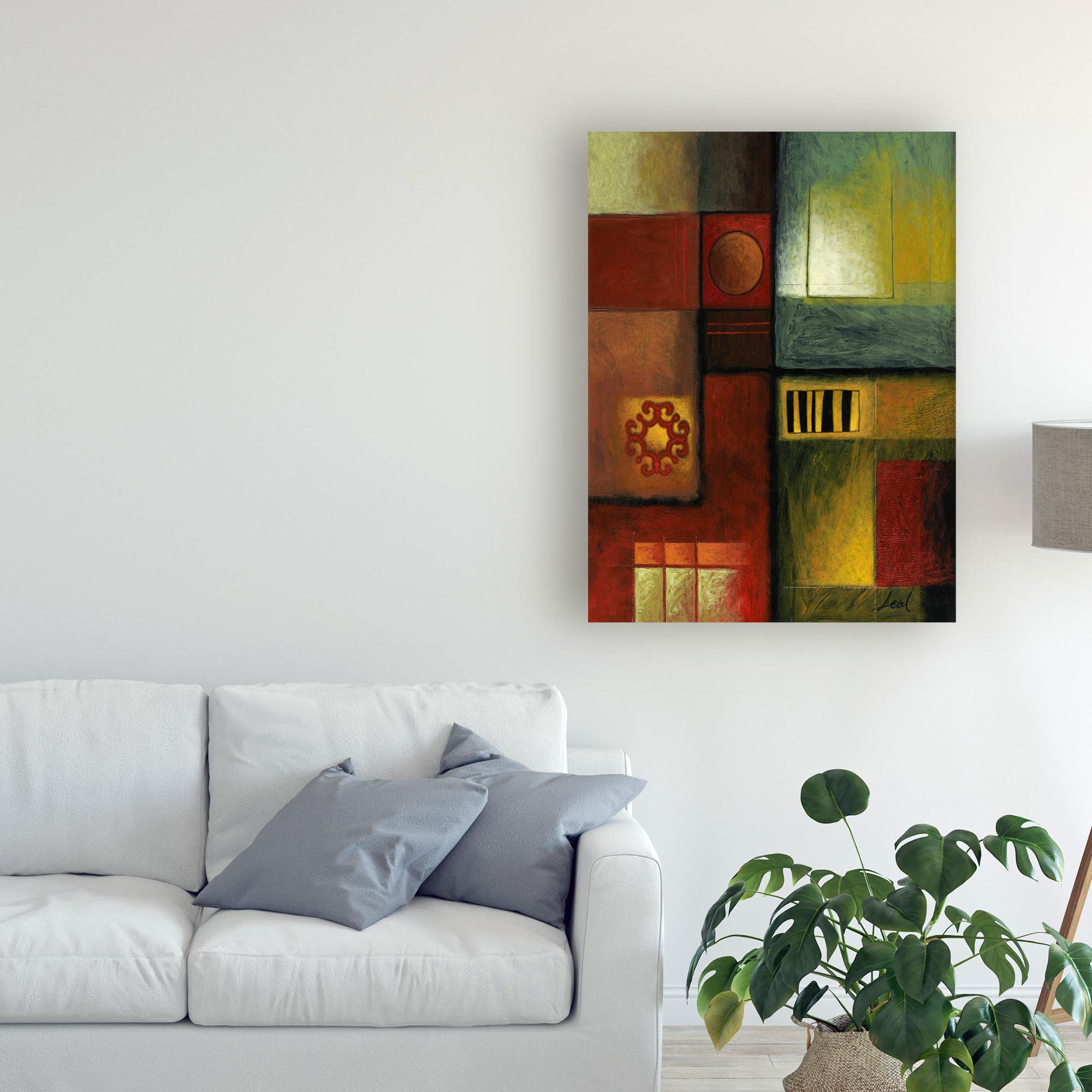 Pablo Esteban Bold Geometric Panels 3 Art Print - 35x47 Inch Modern Abstract Wall Decor for Living Room, Office & Bedroom