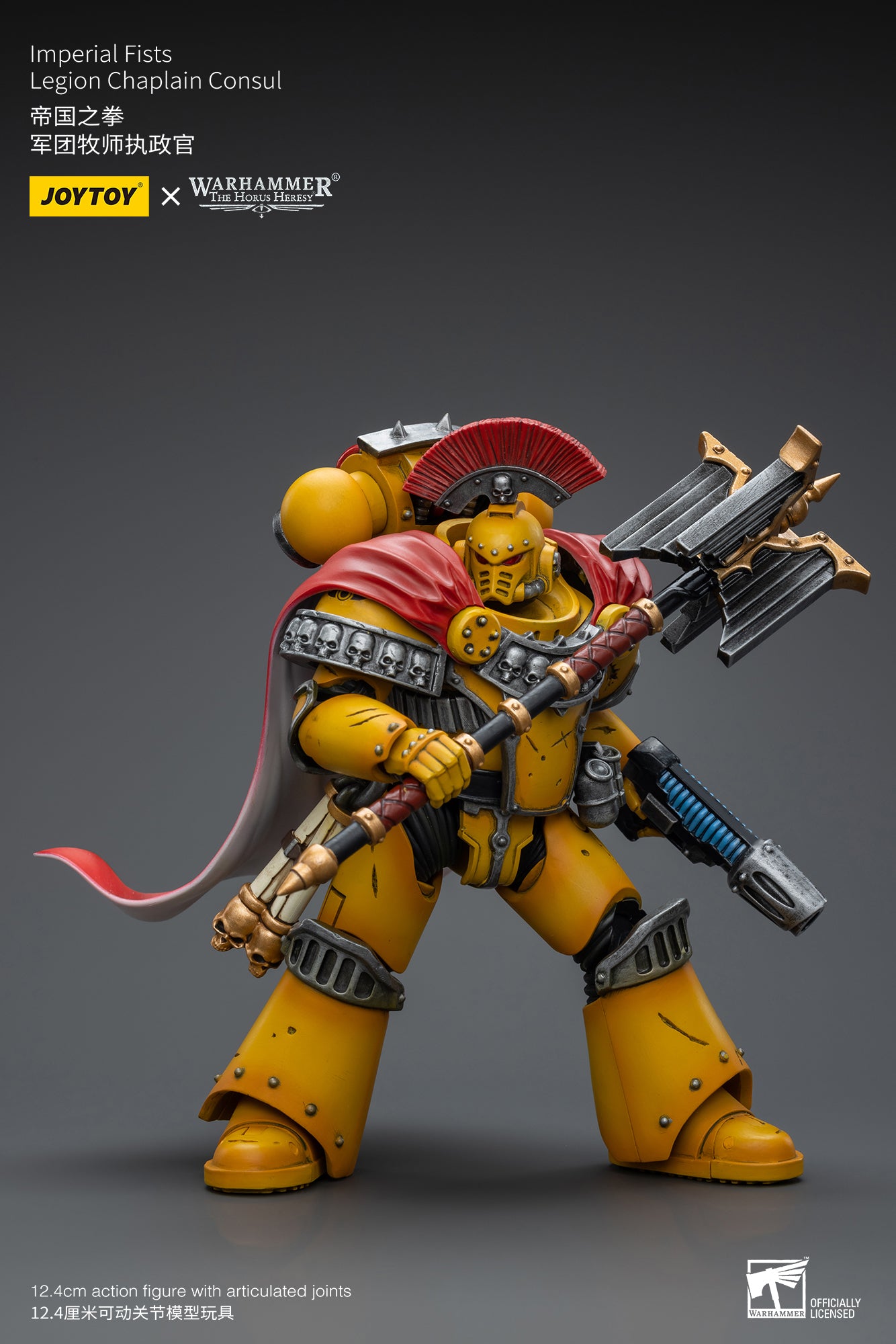 JOYTOY 1/18 Scale Warhammer 40K The Horus Heresy Imperial Fists Legion Chaplain Consul Action Figure - Collectible Model for Warhammer Fans & Tabletop Gaming Enthusiasts