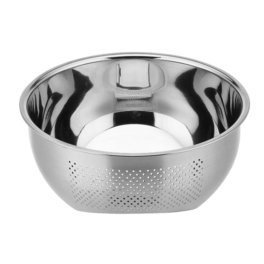 Premium Stainless Steel Rice Washing Bowl - 23cm Fine Mesh Colander for Quinoa, Veggies & Fruits - Durable Kitchen Strainer for Perfectly Cleaned Grains - Ideal for Meal Prep, Asian Cooking & Healthy Eating