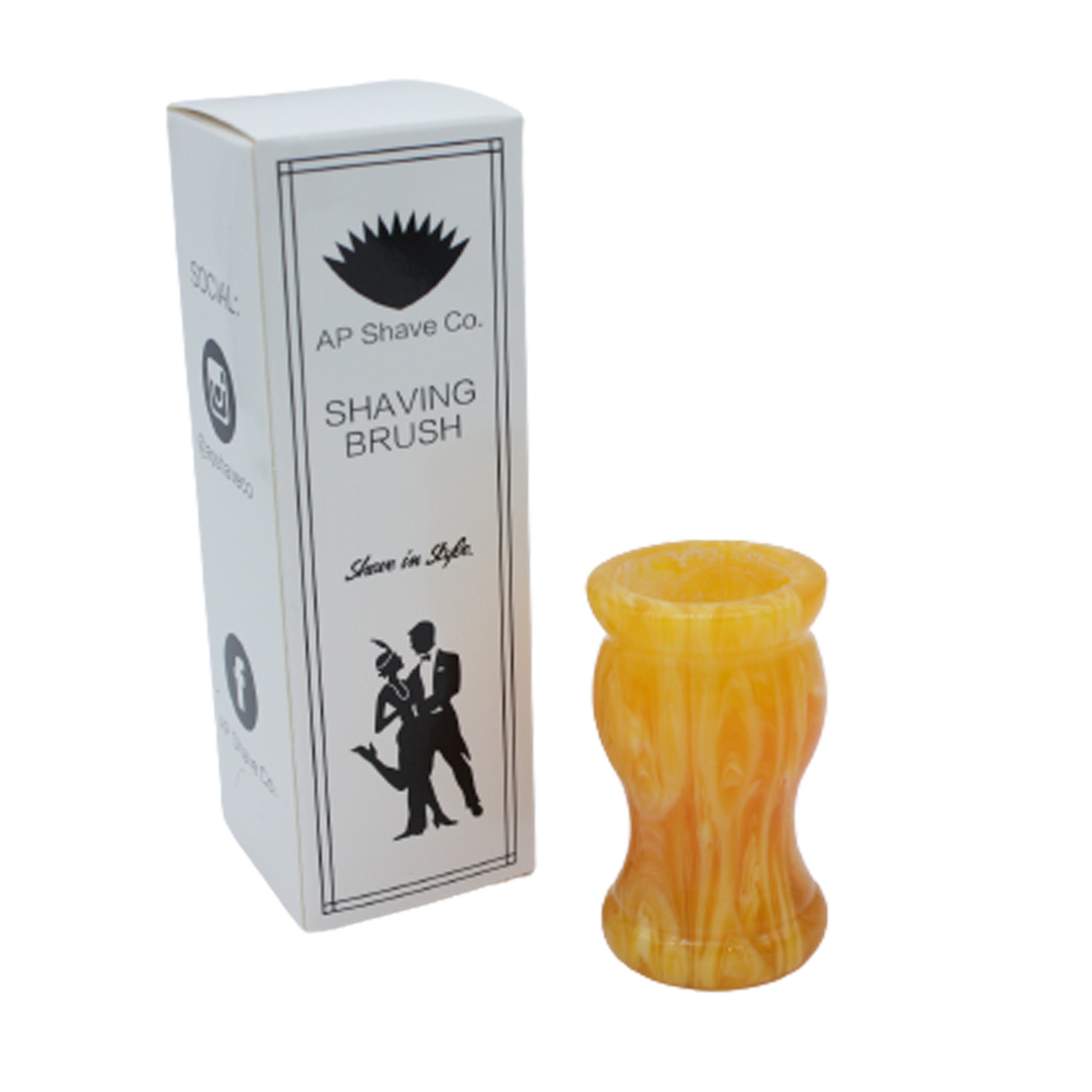 Premium Amber Handcrafted Shaving Brush Handle for Wet Shaving - Fits 24mm & 26mm Knots - Perfect for Traditional Wet Shaving & Grooming Gifts