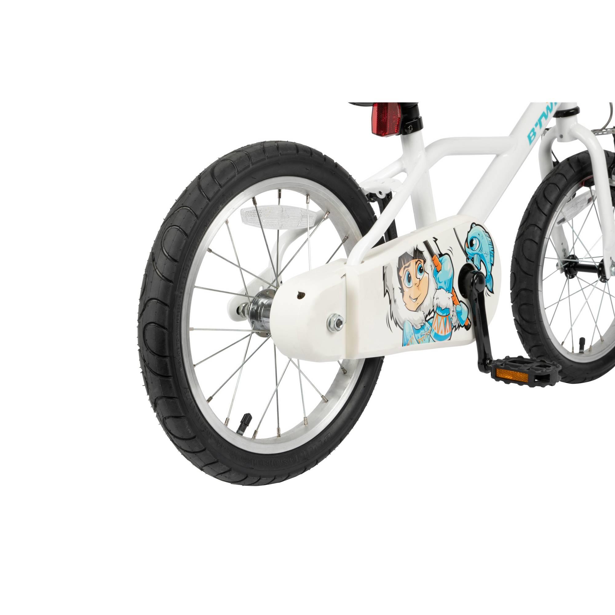 Btwin 100 Frosty Blue Hybrid Bike for Kids 16 Inch - Perfect for Ages 3'7