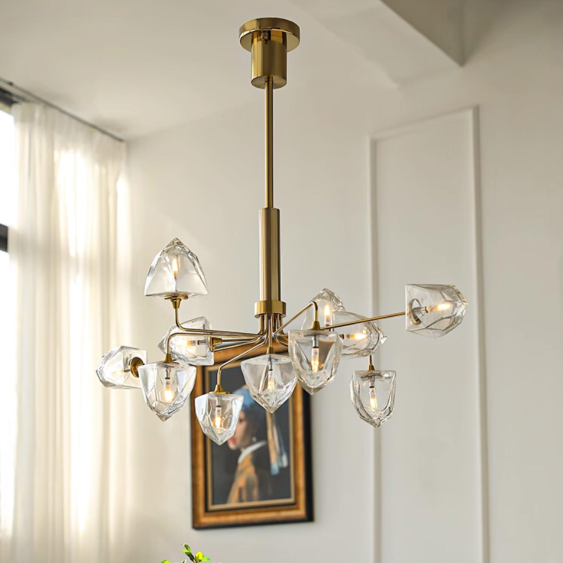 Zevin Crystal Chandelier - Elegant Modern Ceiling Light Fixture for Dining Room, Living Room & Bedroom | Perfect for Home Decor & Wedding Events