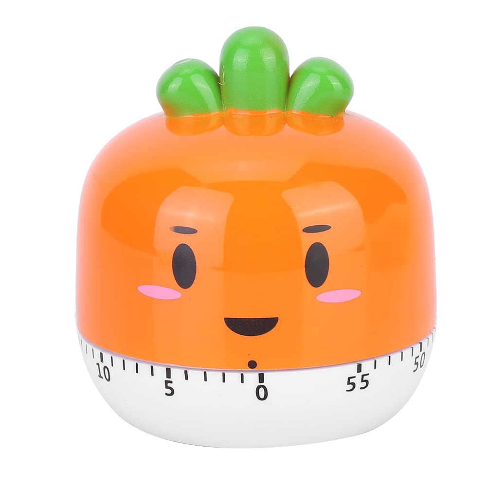 YEmirth Cartoon Kitchen Timer - Mechanical Manual Cooking Alarm Countdown Tool for Baking, Studying & Home Use - Orange (Perfect for Kids, Classrooms & Baking Enthusiasts)