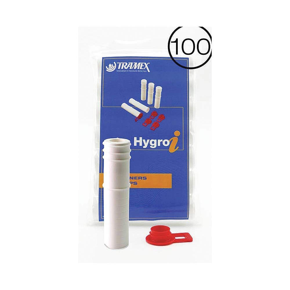 Tramex Hygro-i2 Hole Liners & Caps RHHL100 (100-Pack) – Compatible with Tramex Relative Humidity Probes for In-Situ Concrete Testing, Flooring & Slab Moisture Measurement – Essential for Professional Moisture Test Systems | Perfect for Construction Sites, Flooring Installations & Concrete Moisture Analysis