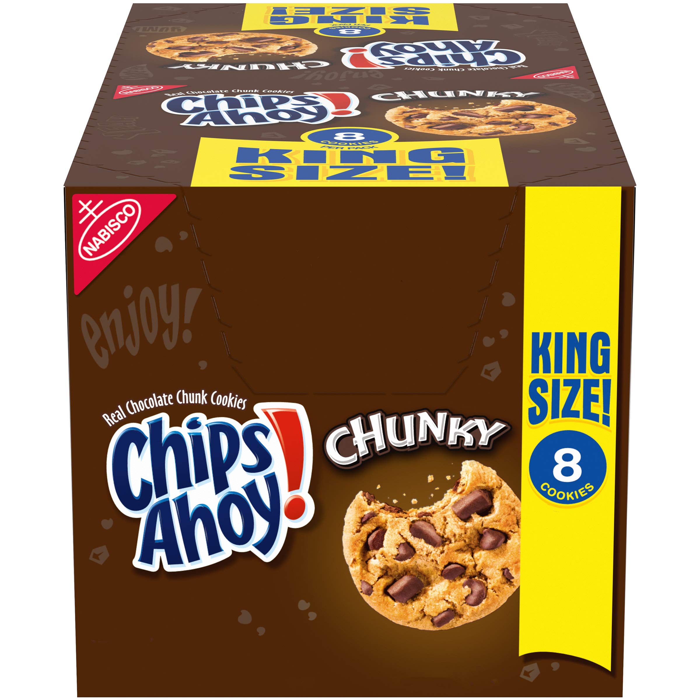 Chips Ahoy! Chunky King Size Chocolate Chip Cookies, 33.2 oz (Pack of 8) - Perfect for Snacking, Parties & Office Treats