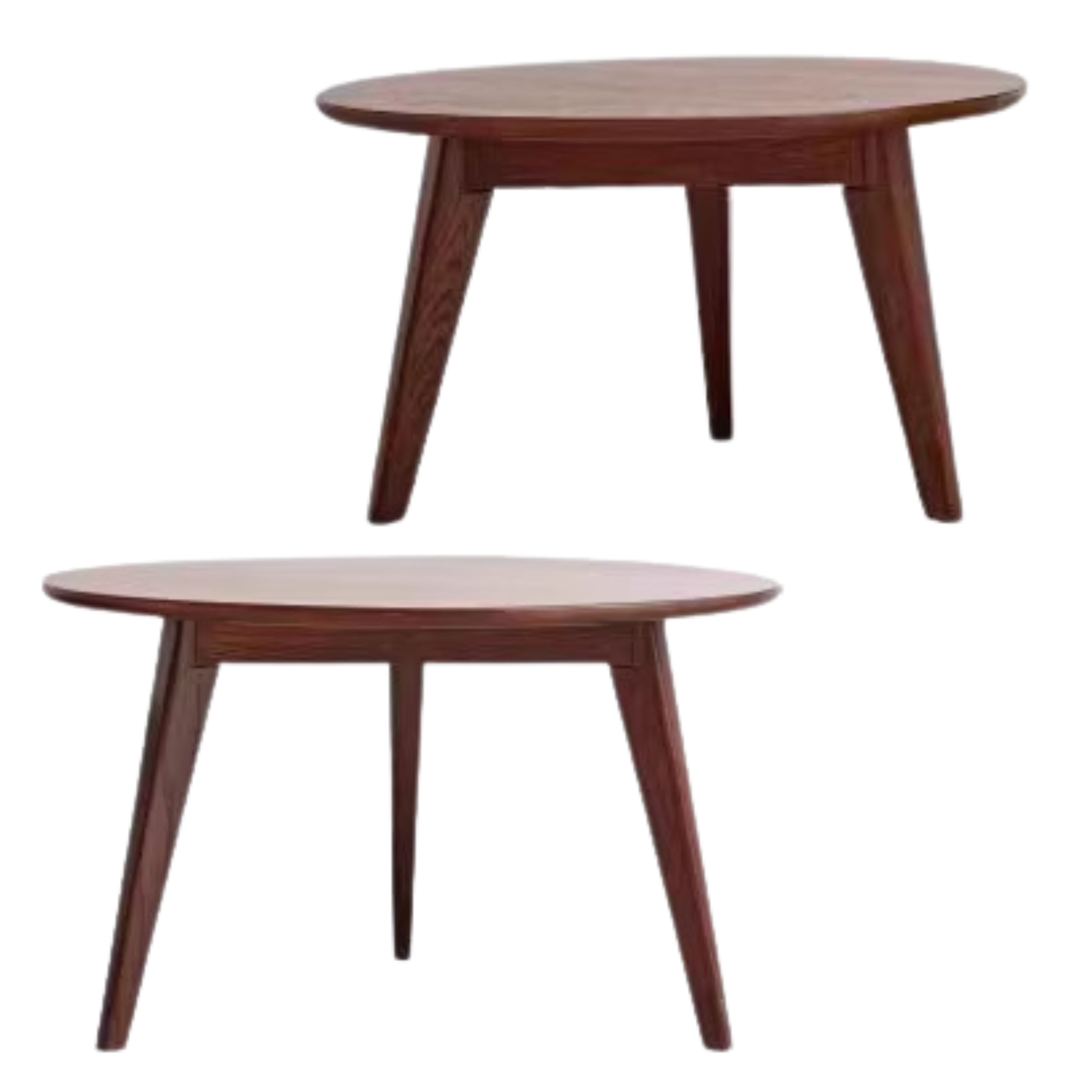 23.6x23.6x13.4 inch / 60x60x35сm + 29.5x29.5x17.7 inch / 75x75x45сm / Walnut color / Set of 2 round table / WORLDWIDE SHIPPING 5-6 WEEKS