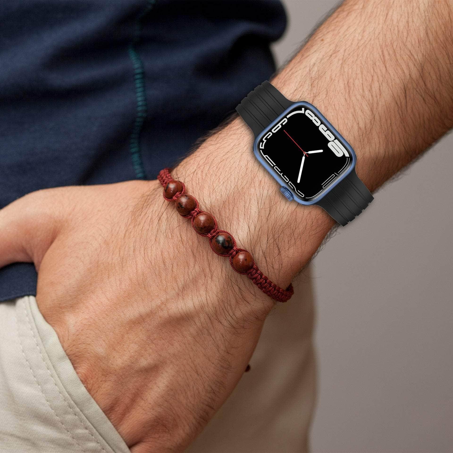 Premium Apple Watch Silicone Band - Soft Durable Replacement Strap for Apple Watch Series 9/8/7/SE/6/5/4/3/2/1 - Perfect for Workouts, Running & Everyday Wear