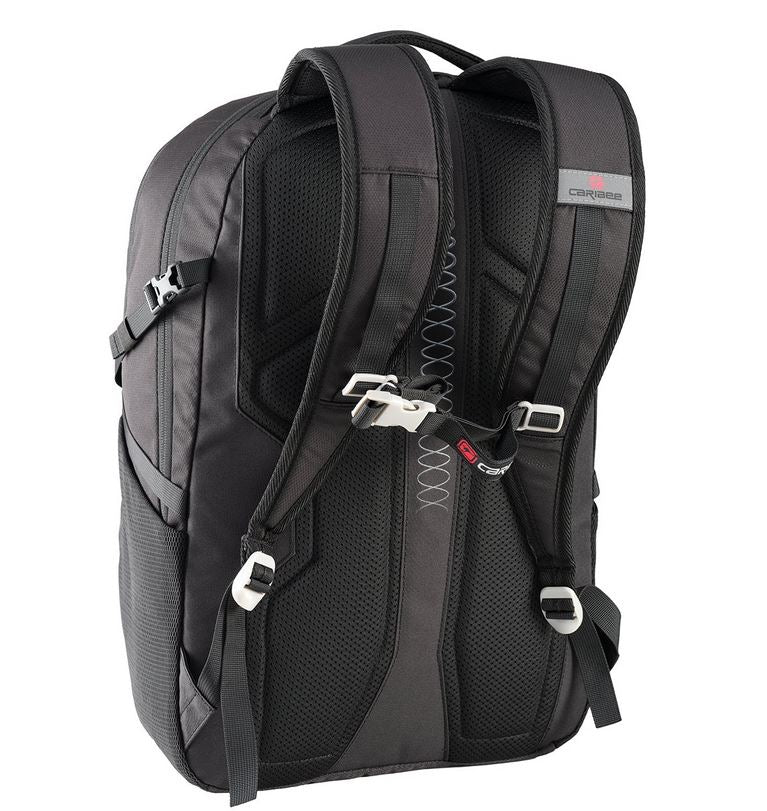 Caribee Helix 30L 15.4 Inch Laptop Backpack Black - Waterproof Travel Backpack for Men & Women, Business Work Commuter, College School Student, Hiking Outdoor Adventure