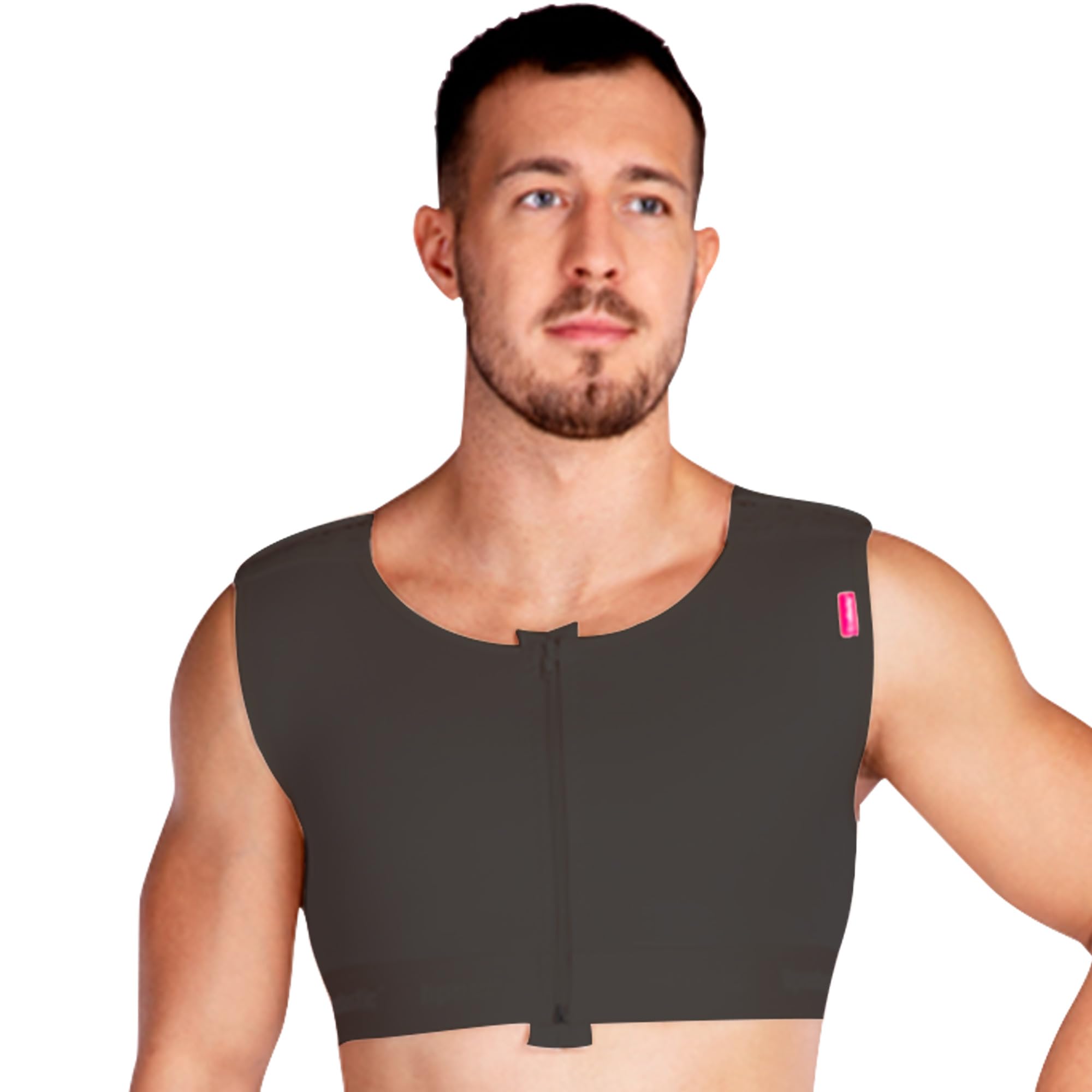 LIPOELASTIC MTmS Comfort - Gynecomastia Compression Vest for Men, Post-Surgery Chest Support, Moisture-Wicking & Breathable Shirt for Daily Wear, Workout & Recovery