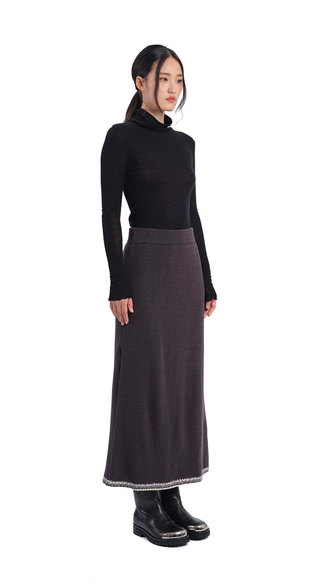 Women's Mock Neck Wool Tight Top - Soft & Warm Winter Layering Piece for Casual Outfits & Office Wear