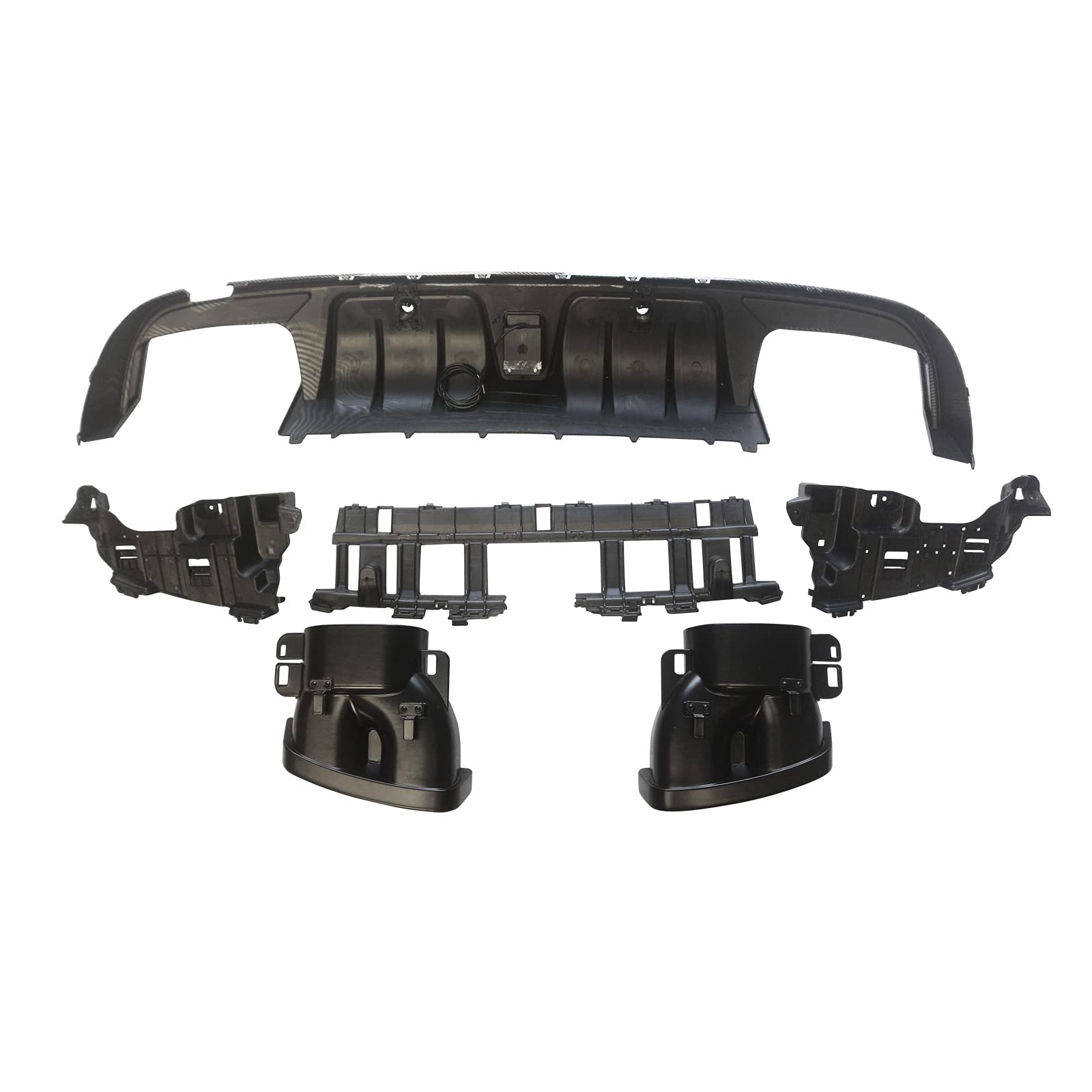 Carbon Fiber Rear Diffuser for 2015-2021 Mercedes-Benz W205 C-Class C63 C63S AMG - ABS Painted B-Style Bumper Upgrade - Enhances Aerodynamics & Sporty Look for Street Racing & Car Shows