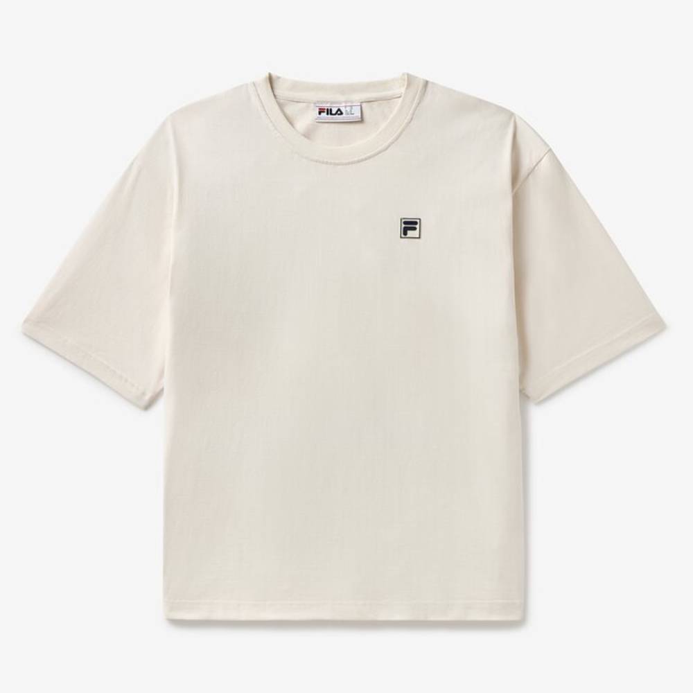 Fila Unisex Country Club Racquet Box Tee Top - Classic White Cotton T-Shirt for Men & Women | Casual Wear, Tennis, Golf, and Everyday Comfort