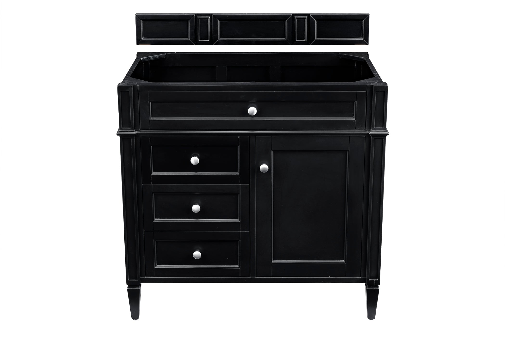 Brittany 36-Inch Black Onyx Single Bathroom Vanity - Modern Sink Cabinet for Small Spaces, Powder Rooms & Guest Baths