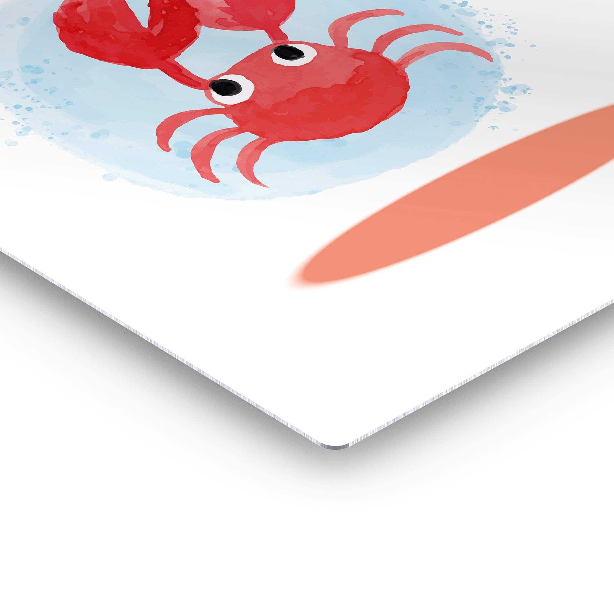 Smile Art Design Soak Typography Metal Print - Crab Themed Kids Bathroom Decor, Nursery Wall Art, Ready to Hang Home Decoration (40x30 Inches, Made in USA) - Perfect for Beach Themed Bathrooms, Coastal Nursery Decor & Children's Playroom Wall Art