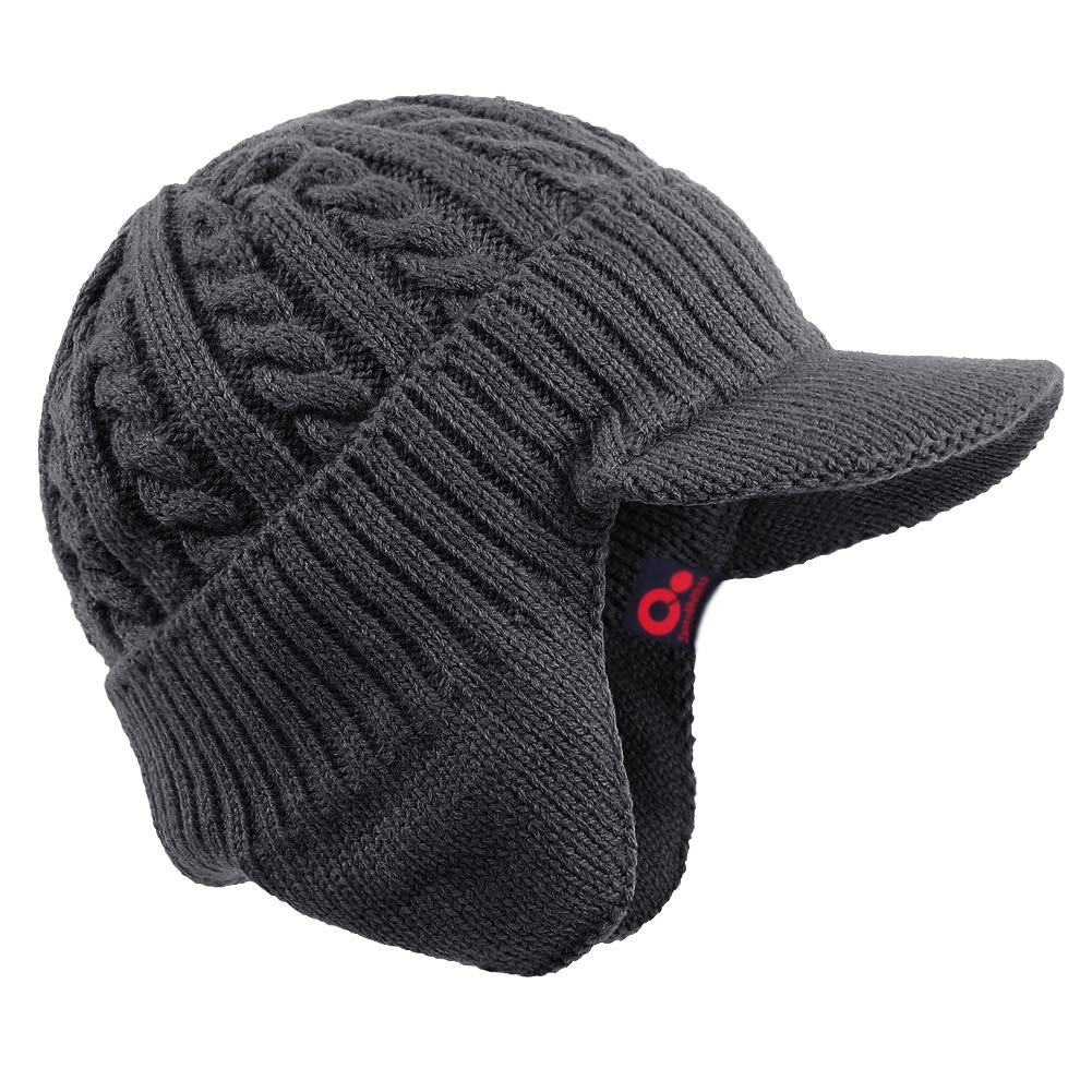 FORDALLIO Winter Ear Warmer Beanie Hat with Ear Flaps & Knitted Brim - Warm Trapper Hat for Men & Women - Perfect for Skiing, Snowboarding & Cold Weather Outdoor Activities